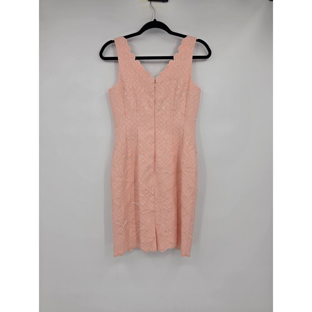 Antonio Melani Blush Pink Floral Scalloped Sleeveless Sheath Dress Size 2 - Picture 4 of 13
